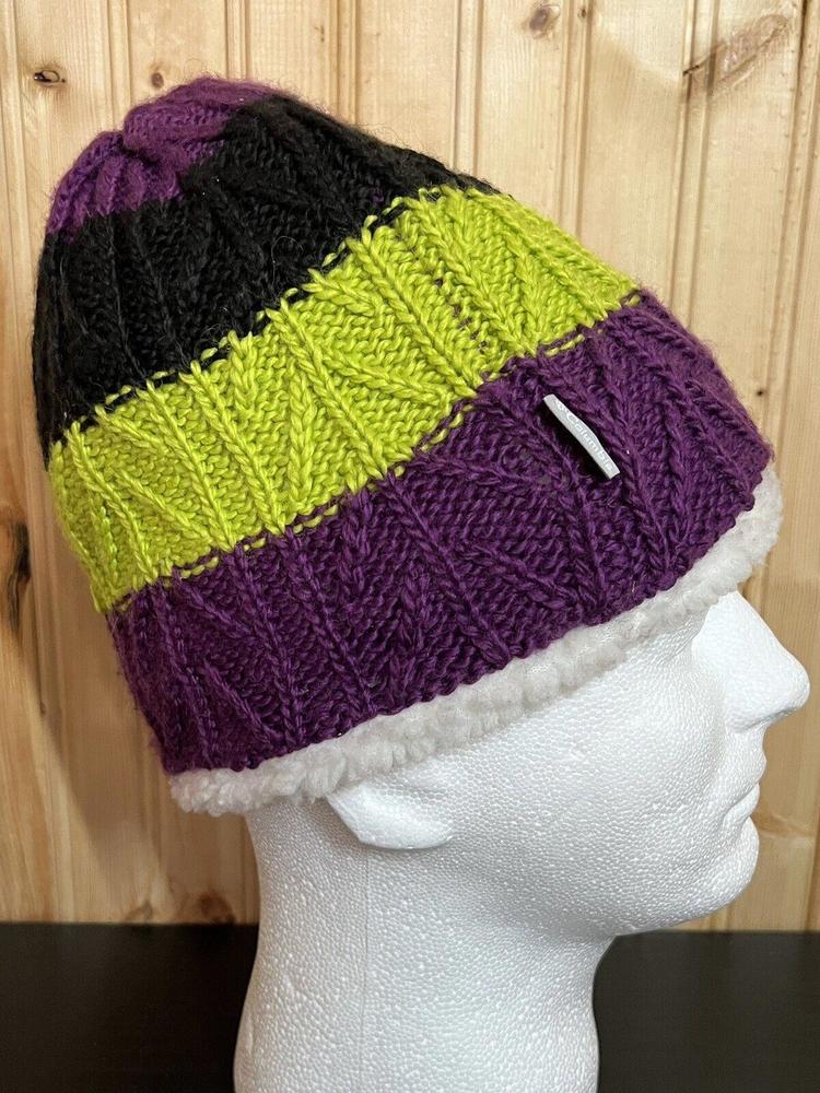 Columbia Sportswear Company Hat Beanie Wool Acrylic Lined Multicolor Striped OS
